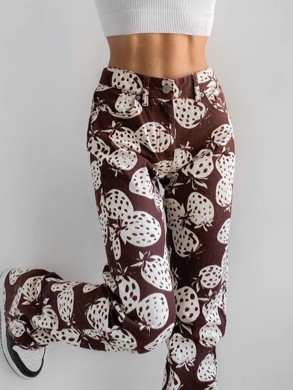 BDG Brown and White Strawberry Print Jeans